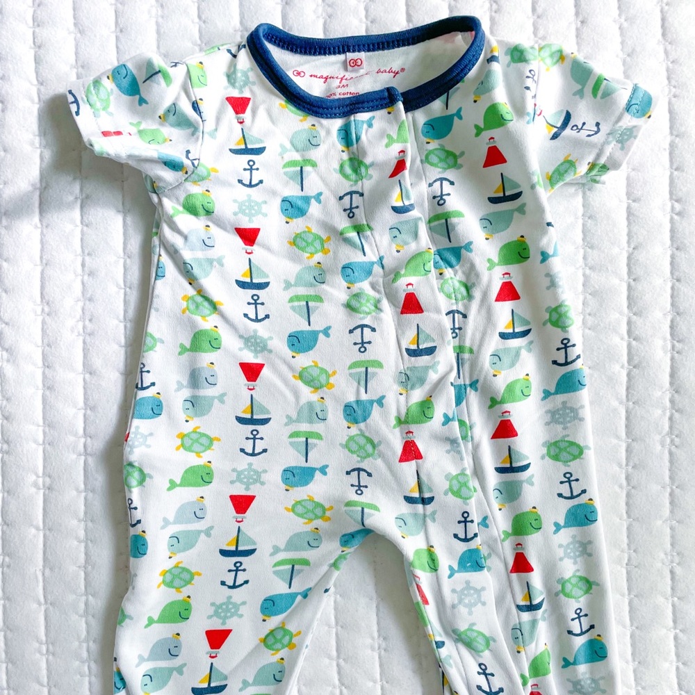 Magnetic Baby Whale Romper 3M